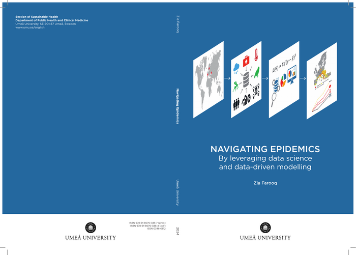 Cover of the PhD thesis 'Navigating Epidemics: by leveraging data science and data-driven modelling'